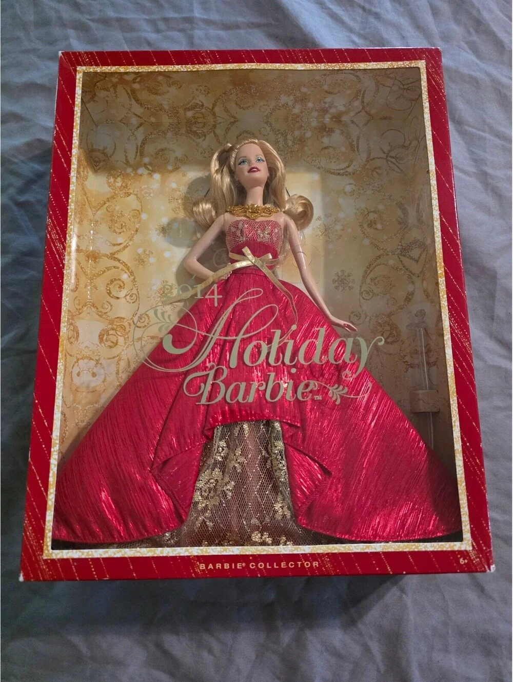 2014 Holiday Barbie Collector Doll in Red and Gold Gown
